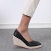 High Women Party Fashion Heels Shoes Women Pumps Brand Ladies Heeled Shoes Wedge Heel 8cm Gold Black Plus Size 42