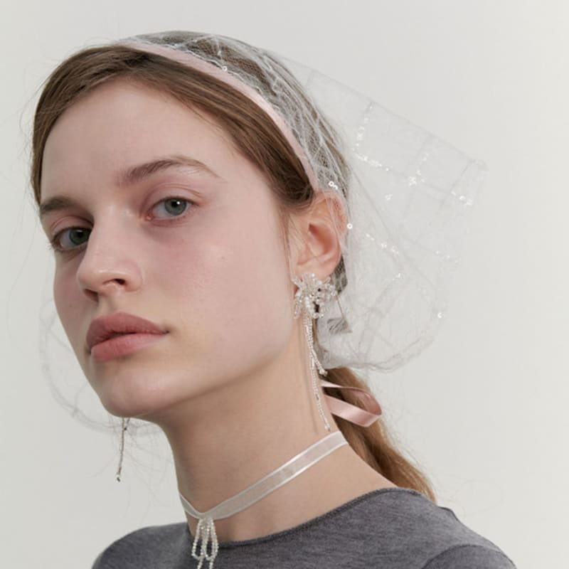 LOVE ME MONSTER Shining Beads Ribbon Choker (L241MNK060)