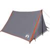 2 Person Camping Tent Grey and Orange Waterproof