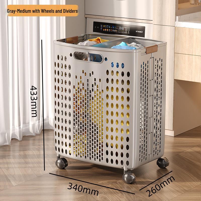 Extra Large Foldable Laundry Basket with Wheels - High Capacity, Movable & Durable