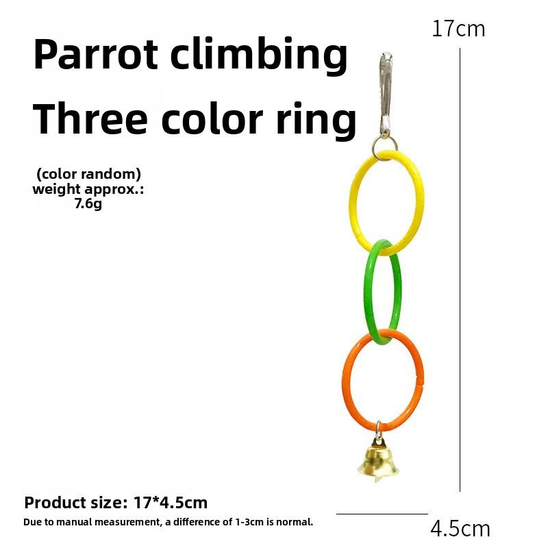 Parrot Swing Toy Bird Cage Toys with Bell Sound Colorful Climbing Ring for Lovebirds Color Ring Grinder Nibble Bird Toy Cage
