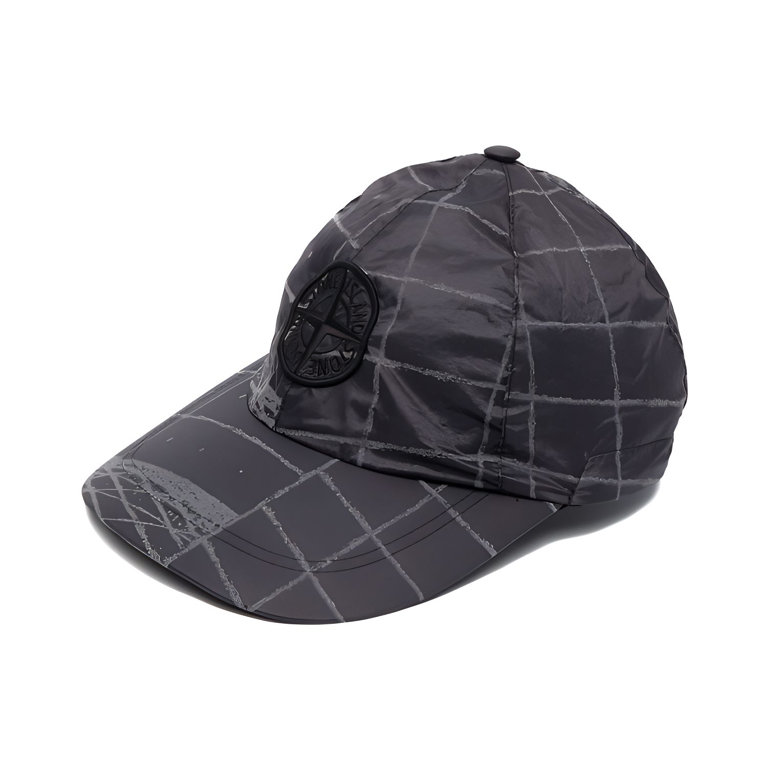 

Stone Island Check Logo Patch Baseball Cap Unisex Hats Gray 741599598 XL