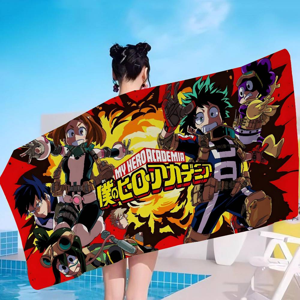 Anime M-My H-Hero A-Academia Beach Towel Colorful Bath Towels For Girl Microfiber Quick Dry Custom Sand Free Beach Yoga