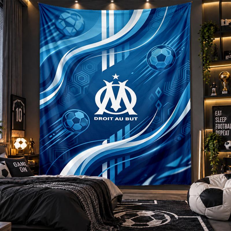 Wall Hanging Tapestry Olympique Lyonnais FC Print Cloth for Living Room Bedroom Home Decor