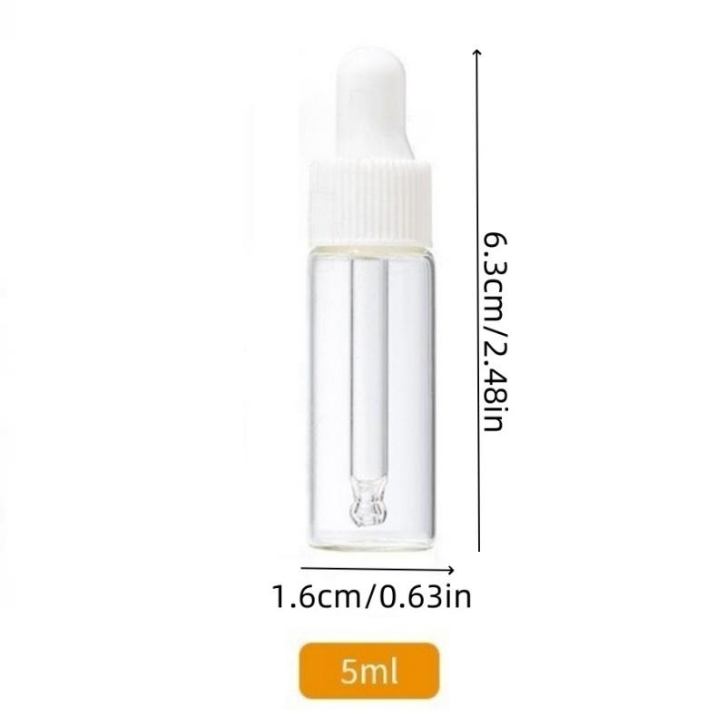 2/5 Stück 5 ml Transparent Kleine Tropfflasche Ätherisches Öl Haaröl Parfüm Abfüllflasche Kosmetikprobe Probepackung Reise Tragbar