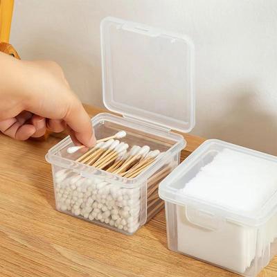 Qtip Holder Dispenser Q-Tip Dispenser Cosmetics Makeup Storage Holder Box Cotton Swab Storage Box Clear Cotton Ball Swab Holder