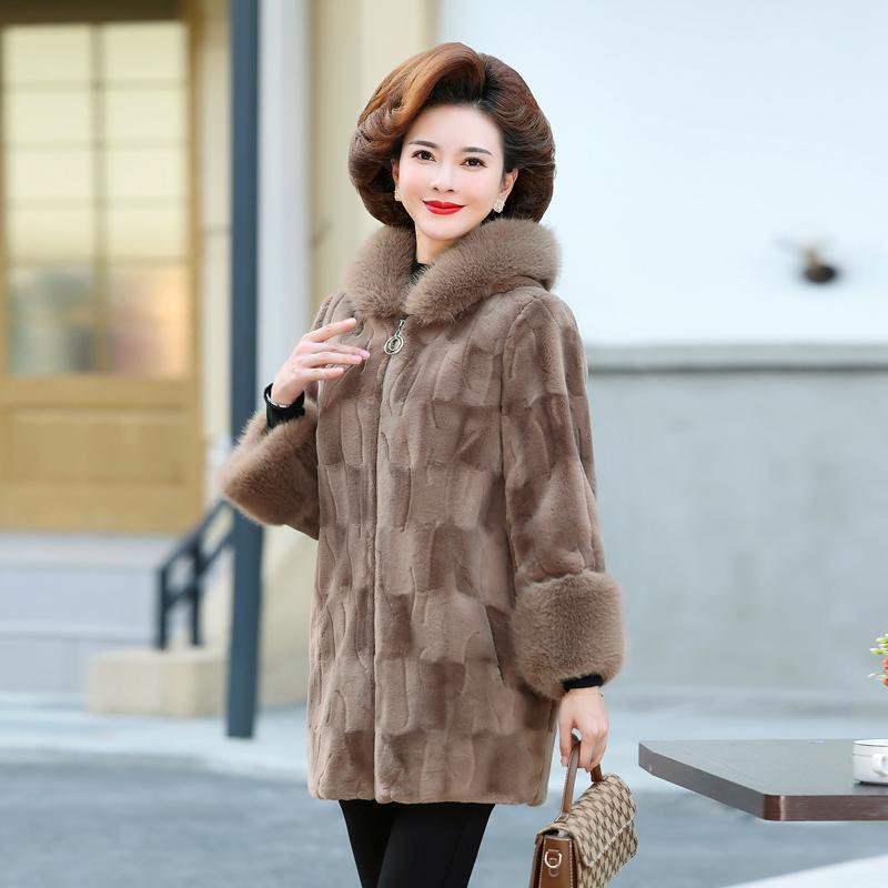 Women's Autumn and Winter Plus Size Thickened Hair Collar Medium Long Padded Outerwear Comfortable Warm Casual Temperament Outerwear