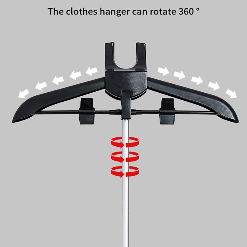 Clothes Ironing Steamer Stand with Adjustable Height and Rotatable Hangers