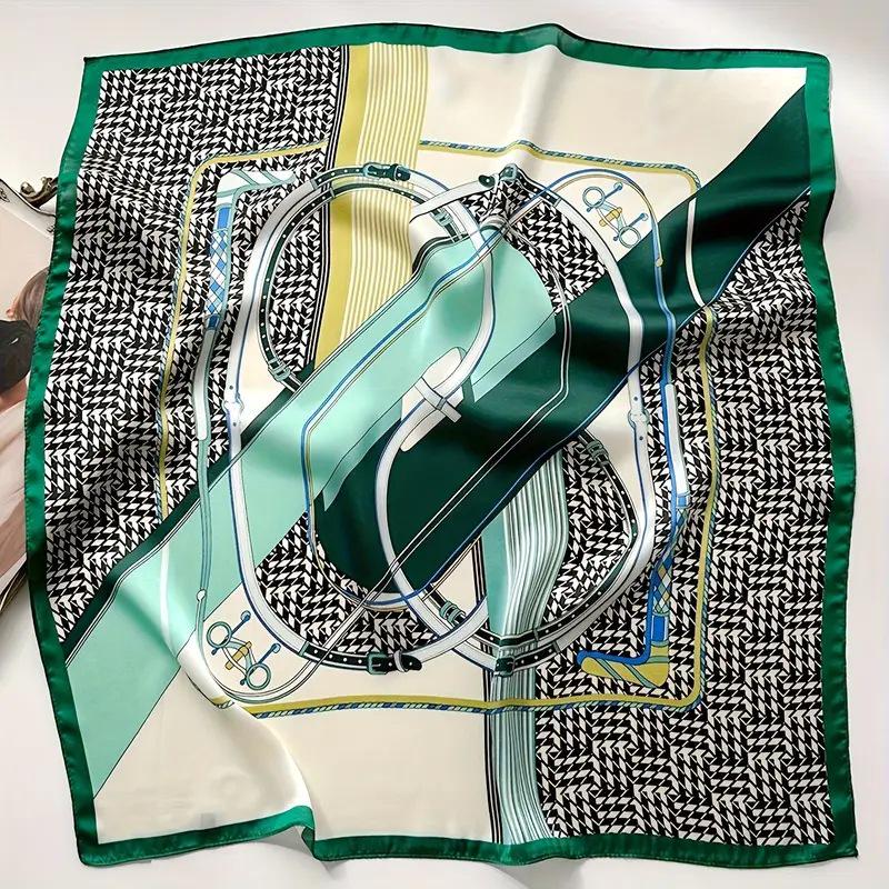 70 Silk Scarf: High-End Korean Style, Versatile Professional Imitation Silk, Retro Printed Women's Scarf