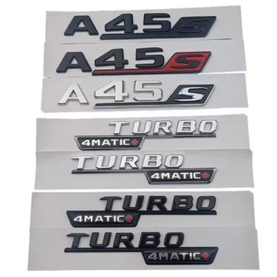 3D A45S TURBO 4MATIC Logo Emblem Letters Turbo Badge Car Sticker