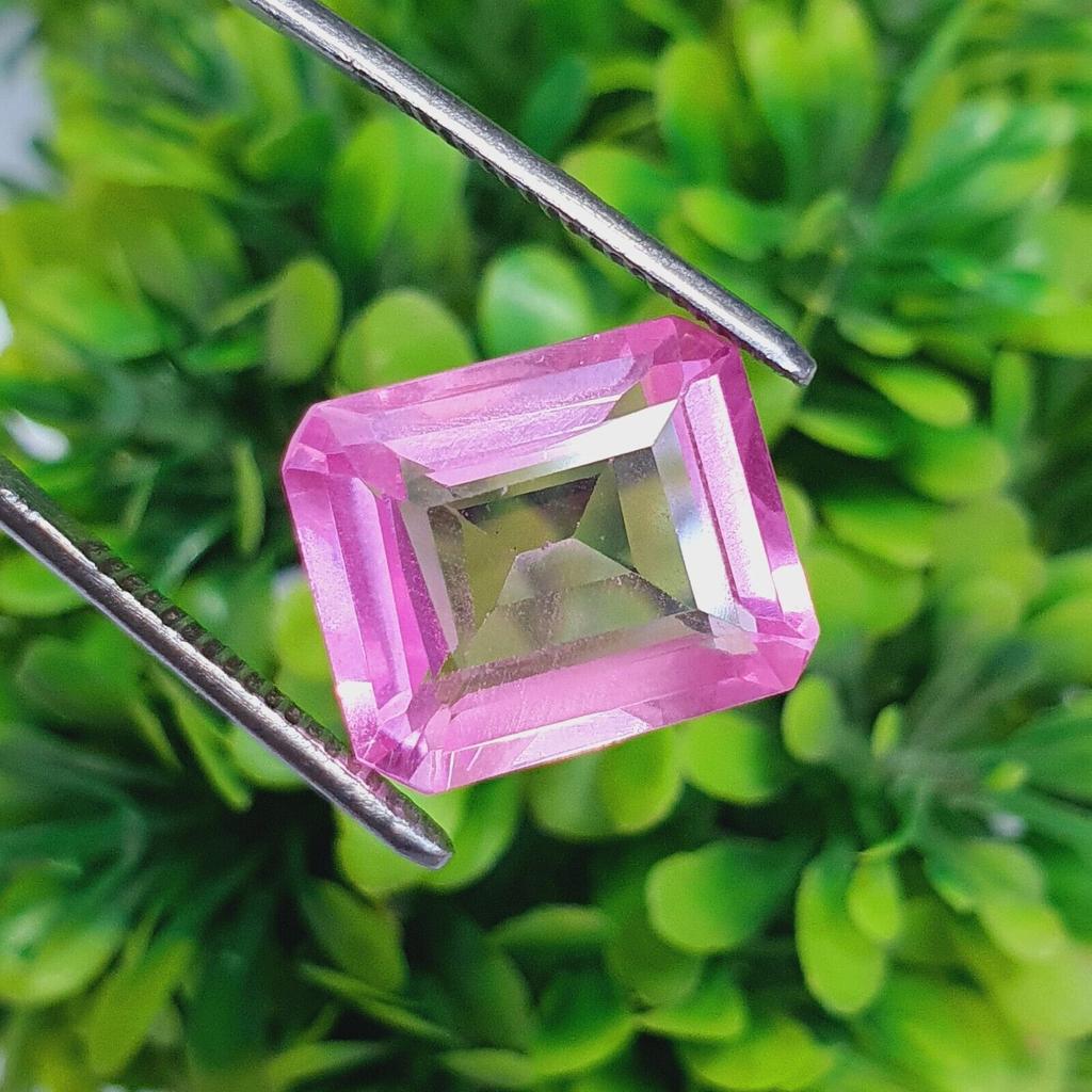 Natural Pink Tourmaline 13 Ct Emerald Shape Certified Loose Gemstone I828