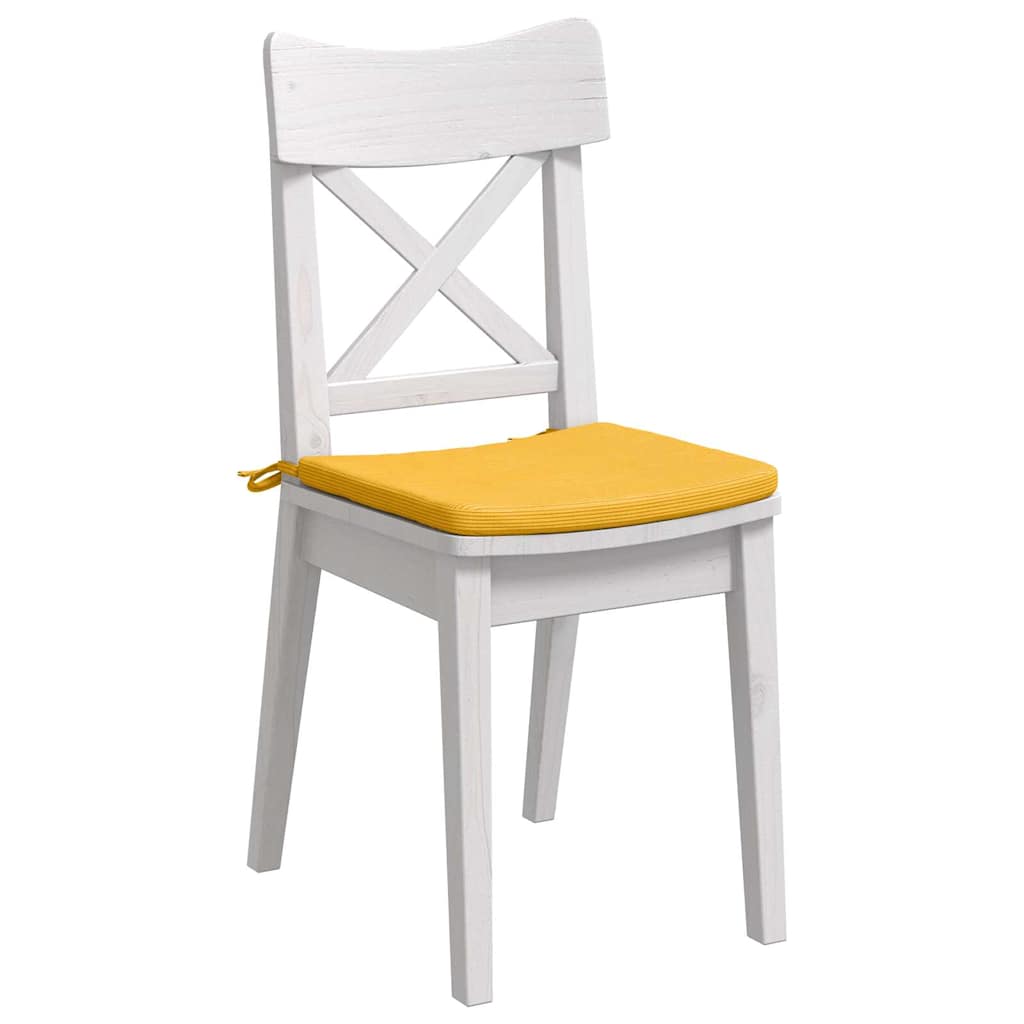 Seat Cushions 4 pcs Light Yellow 40 x 40 x 3 cm Cord Fabric