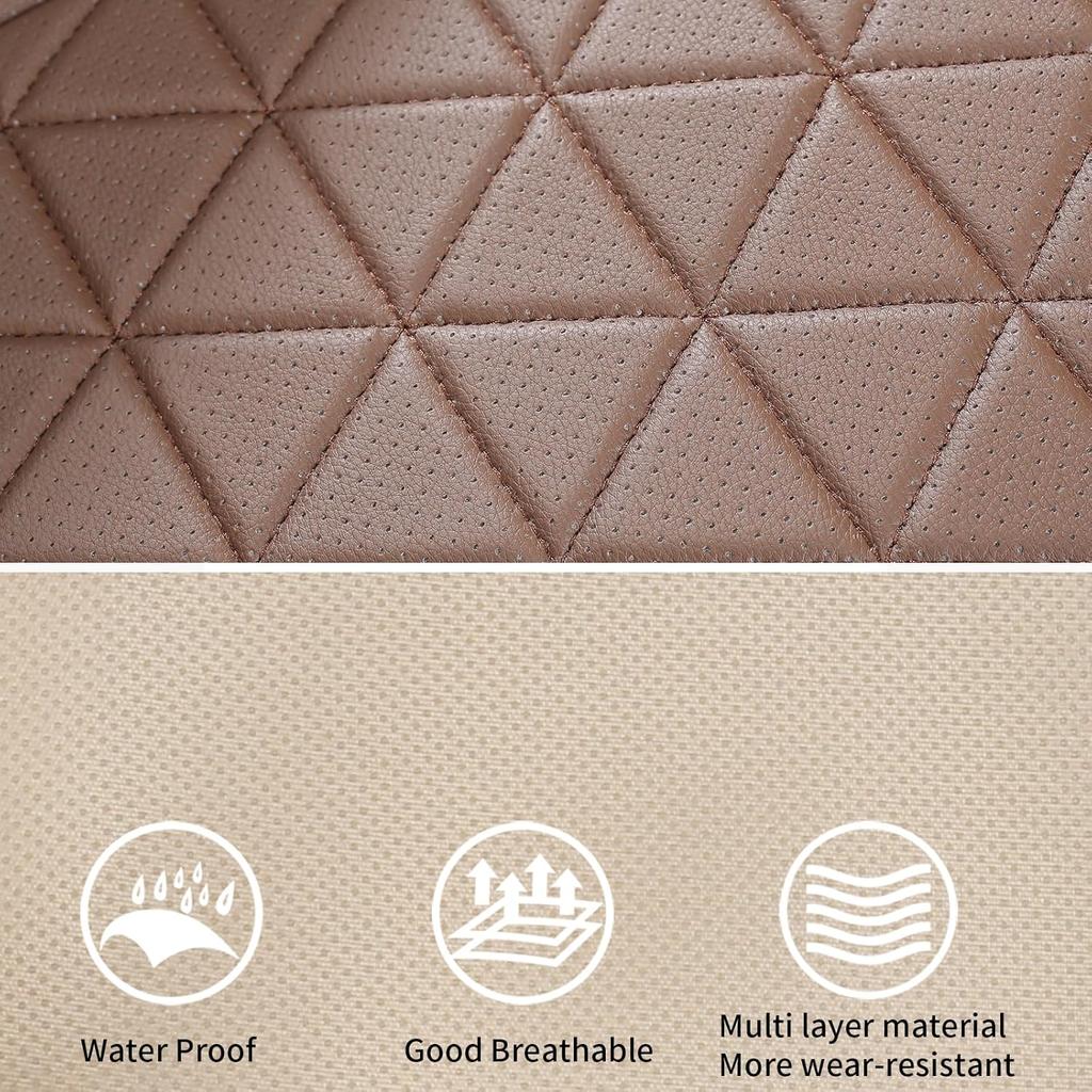 Leather Front Car Seat Cover - Bottom Car Seat Covers Fully Wrapped, Non-Slip, Luxury Appearance And Comfort, Fits Most Vehicles, 1 Pack, Brown
