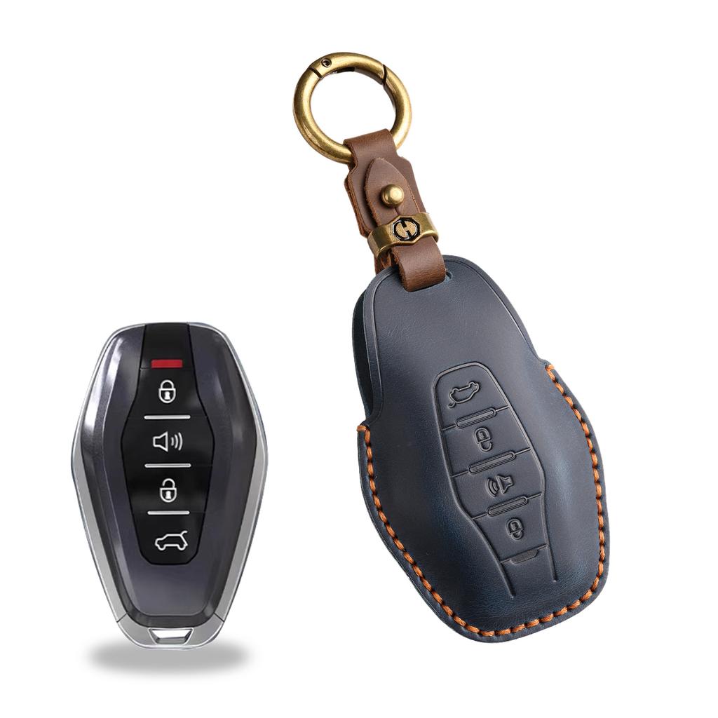 Retro Key Cover Is Suitable For Jietu X90 X95 X70Pro Jietu X70M Handmade Leather Key Case Ring.