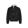Harrington Herren Winter Baumwoll- und Lederjacke: Verdickte, Warme, Samtgefütterte Oberbekleidung mit Stehkragen
