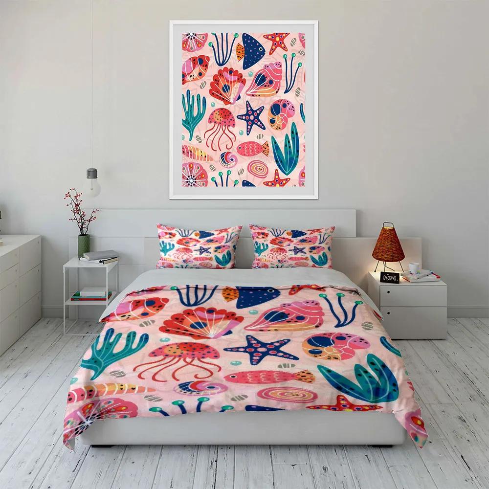 Ocean Theme Decorative Set Soft Comfortable Duvet Cover Bedding Set Included 1*Duvet Cover & 2*Pillowcases gift
