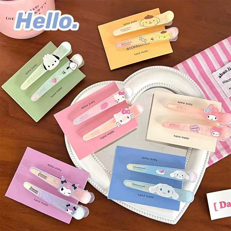 

Sanrio Hello Kitty Colorful Duckbill Clip Kt Cat Creative Design Highend Accessories Sparkling Girl Sweet Side Hairpin Girl Gift