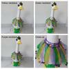 Big Goose Clothes Fluffy Gauze Skirt Costume with Fur Ball Edges Mardi Gras Headdress Elastic Strap Neck Rings Garden Goose Decoration for Festive