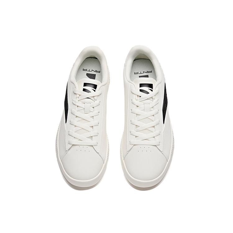 Anta Life Collection Synthetic Leather Slip Resistant Low top Skateboard Shoes Men's White 112048064-2