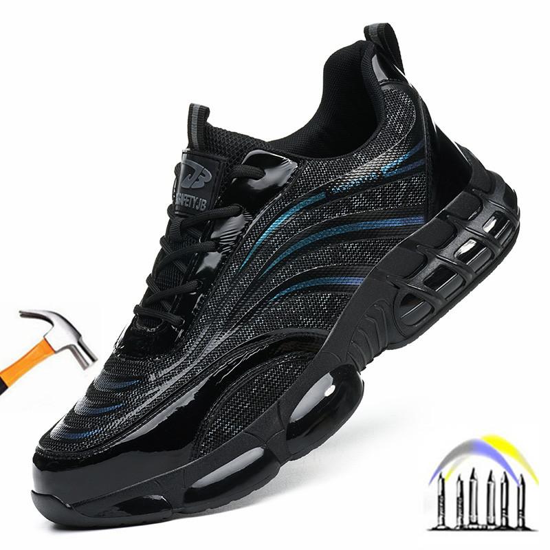 Steel Toe Shoes for Men Women Anti Smashing Anti Puncture Work Shoes Air Cushion Lightweight Safety Shoes Non Slip Sneakers