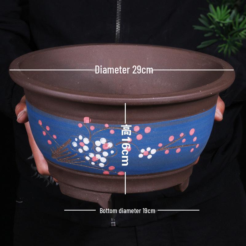 Extra Large Purple Clay Tall Flower Pot 2025 - Cylindrical Ceramic Design