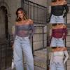 Women's Sexy Sheer Cropped Long Sleeve Top, Solid Sequined See Through Crop Top for Leisure New Style