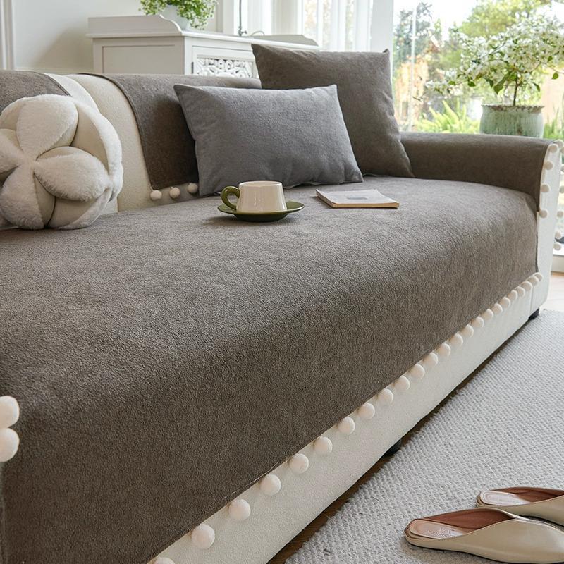 Waterproof Urine-Proof Sofa Cushion, Solid Color, Universal In All Seasons, Non-Slip Seat Cushion, Non-Sticky Fur, Sofa Cover, Anti-Cat Scratch Cover