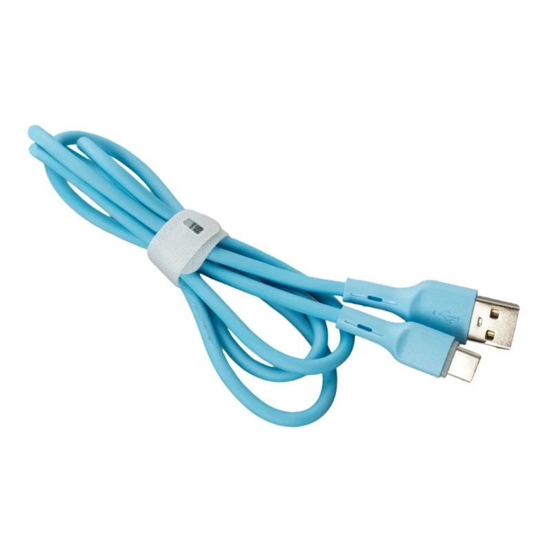 Silicone USB C Charging Cable, USB A to USB C Data Wire Line, 1 Meter Soft Cord for Travel Desk and Bedside Charging