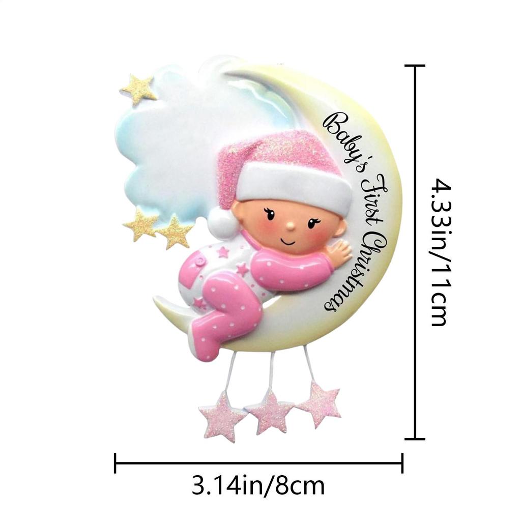 Christmas Tree Ornaments Window Resin Baby's First Christmas Ornament Pendant Hangable Tree Decorations For Indoor Family Window