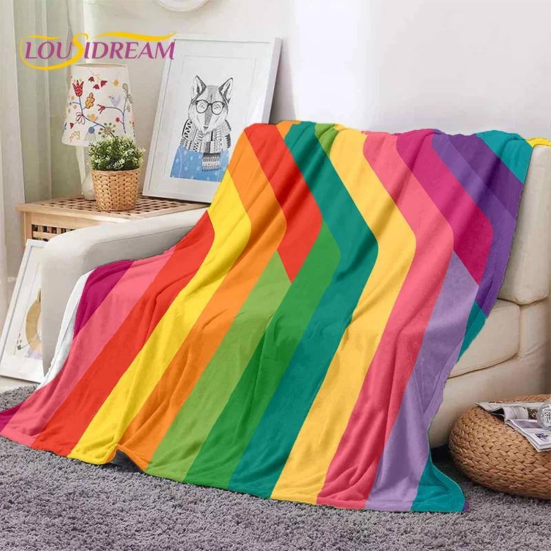 Rainbow Colour Illusion Cartoon Soft Flannel Blanket for Beds Bedroom Sofa Picnic,Throw Blanket for Cover Outdoor Leisure Gift