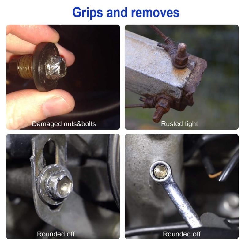 13 Pieces Impact Nut Removal Tool Set Nuts and Screws Extractor Socket Tool Kit  Alloy Steel Material High Hardness