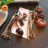 New Braided Rope Croissant Keychain Heart Chocolate Bag Pendant Leather Bread Shape Bag Charms Ornaments Bag Decoration