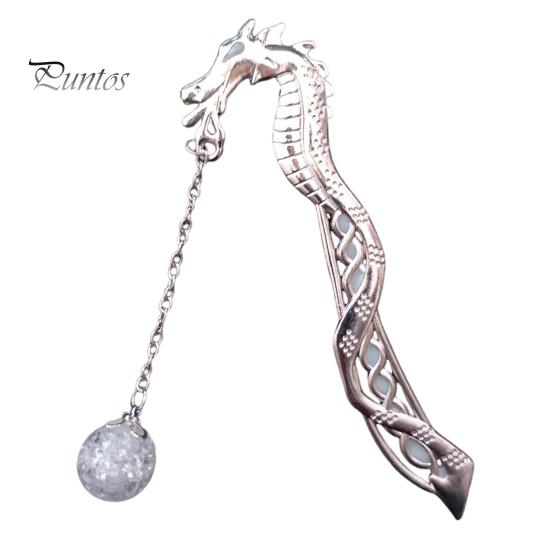 

Закладка в винтажном стиле с металлическим драконом и светящимися бусинами, устойчивая к выцветанию, легко чистящаяся закладка серебряный