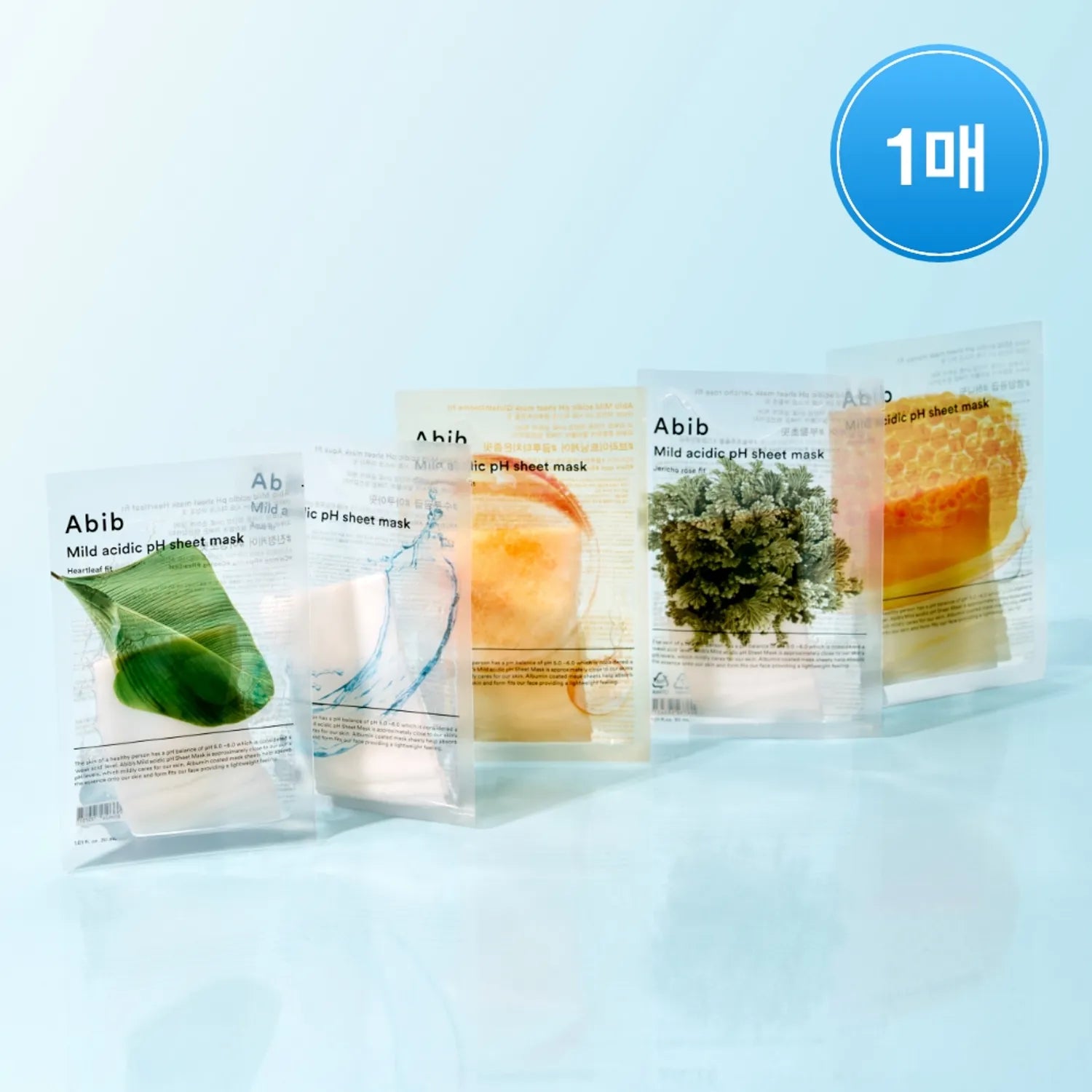 Abib Mild Acidic pH Sheet Mask (10 sheet),Heartleaf / Jericho Rose / Aqua / Glutathione / Honey Abib Mild Acidic pH Sheet Mask Honey Fit 10P