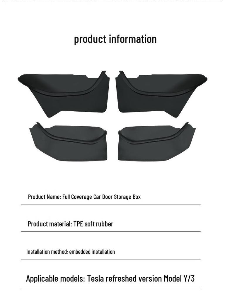 Cutie de depozitare cu fantă pentru ușă, covorașe și accesorii pentru Tesla Model 3/Y Reîmprospătat
