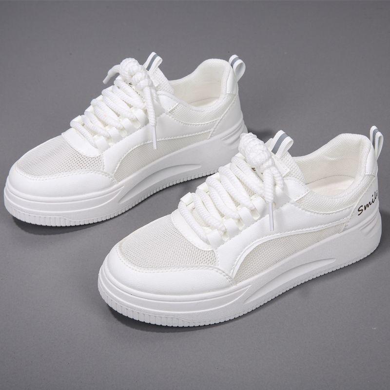 Large size 2025 new summer little white shoes women's fashion platform casual board shoes women's non-slip and breathable women's shoes