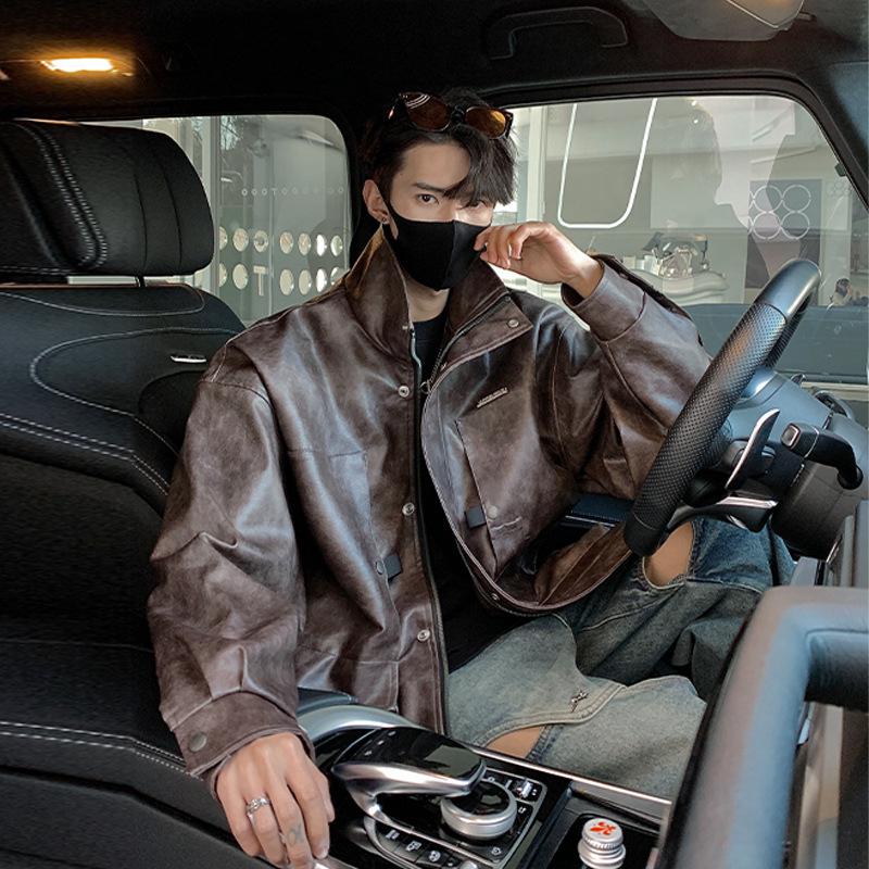 Herren Übergroße Retro PU-Lederjacke - Herbst Winter Trend, High-End Cooler Stil