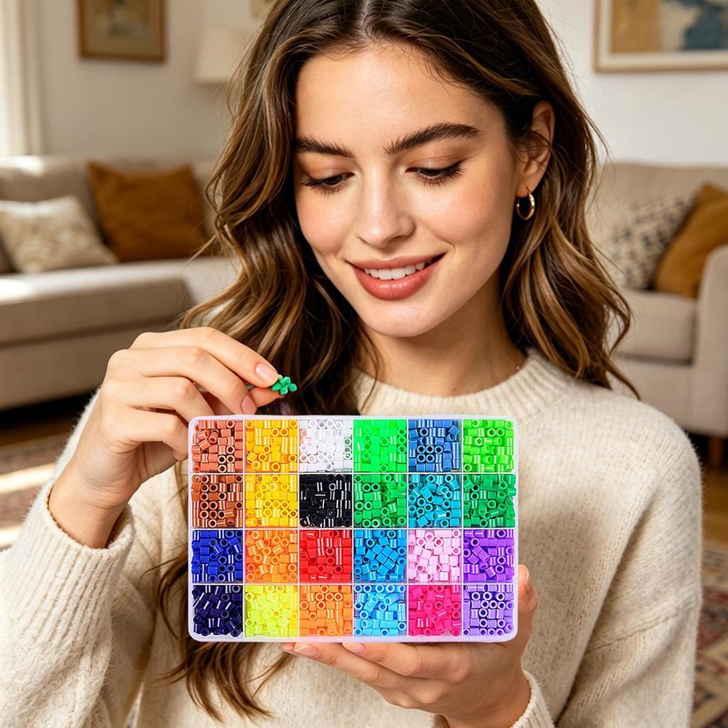 Fuse Beads 24-Color DIY Crafting Supplies Bead Melting Craft Kits for Kids Teens Adults Hobbyists Home Studio Workshop Classroom