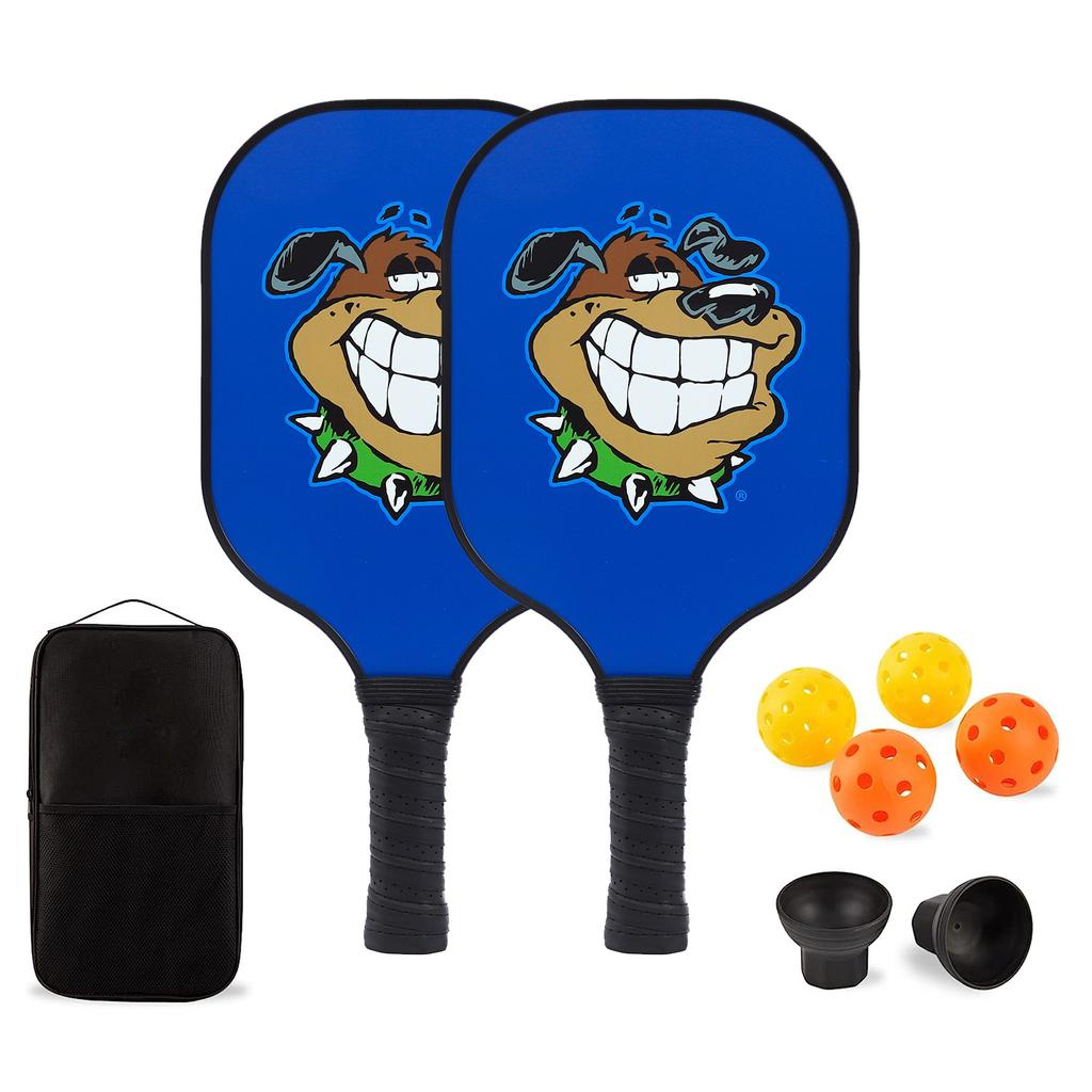 Pickleball-Shot Cartoon Animal Beach Rackets Outdoor Sports 40-Hole Pickleball Glass Fiber Suction Ball Set