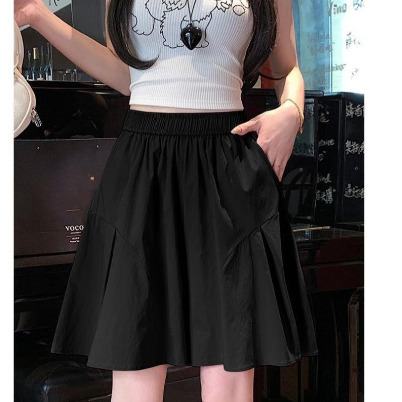 Summer Women Shorts Elastic Waist Wide Leg Loose Fit Casual Short Pants