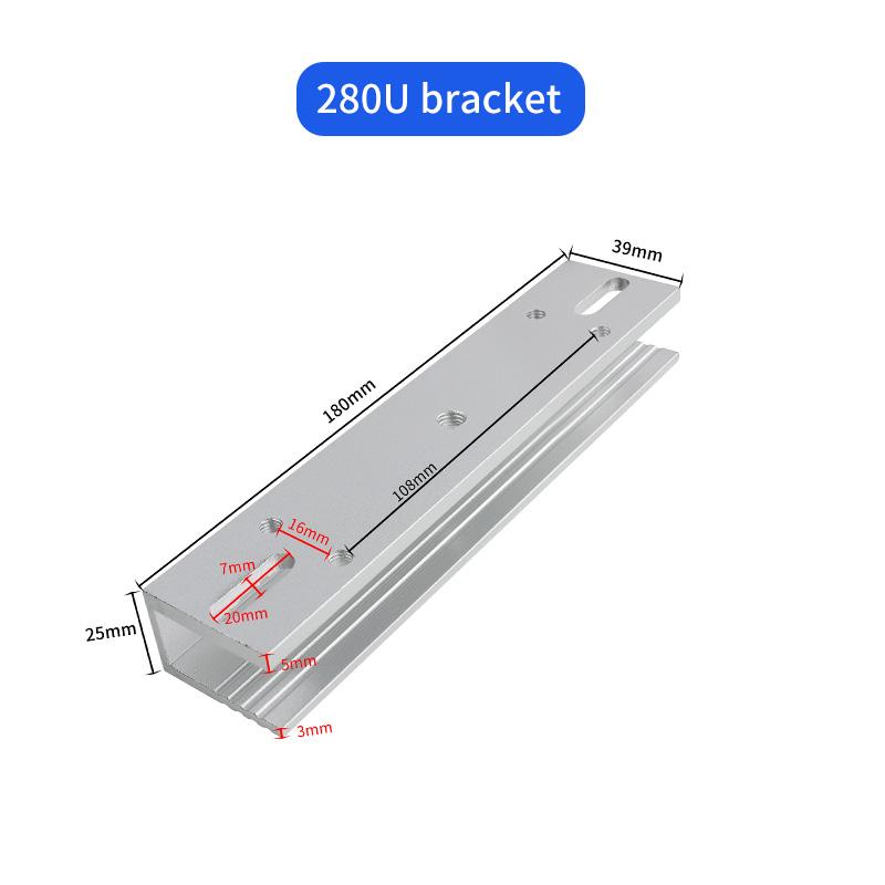280kg Waterproof U Type Magnetic Lock Bracket,Magnetic Lock Bracket, Glass Door Magnetic Lock Installation
