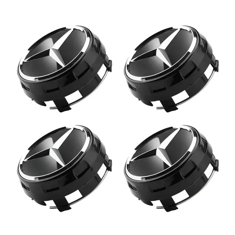 Conjunto de 4 peças de emblemas/logotipos para calotas de rodas de 75 mm A0004000900 para Mercedes Benz AMG C43 C63 E43 E53 E63 W205 W213.