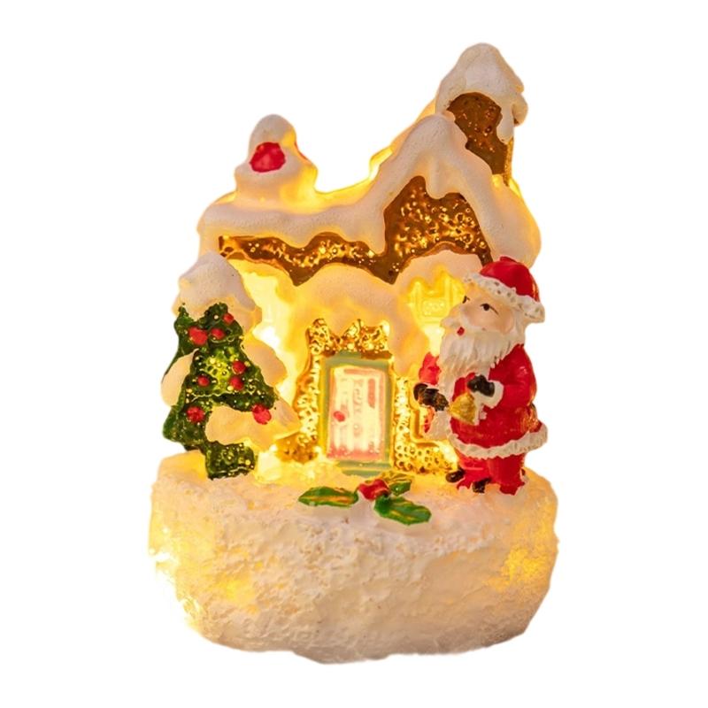 Miniature Gingerbreads House Shatterproof Resin Christmas Village Accessory For Kids Family Holiday Decoration