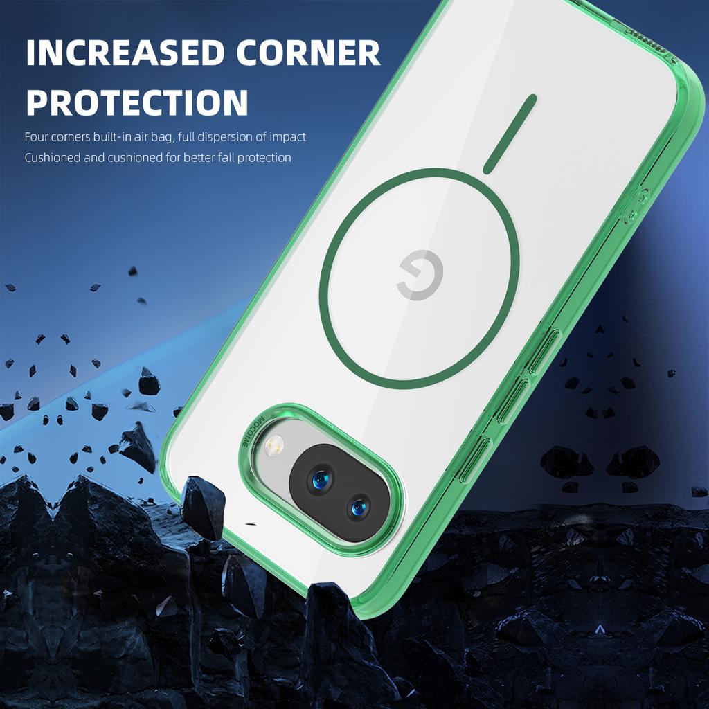 Pro Google Pixel 9a Magnetické pouzdro Kompatibilní s MagSafe TPU PC Průhledný kryt na telefon