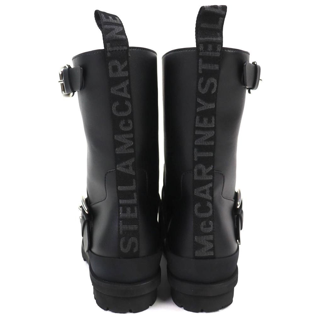 Great Stella McCartney Trace buckle strap biker boots Logo VEGEA Leather 36 Used
