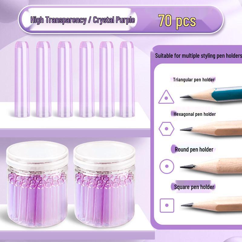 Transparent Pencil Cap for Kids - Grip Aid & Protective Cover