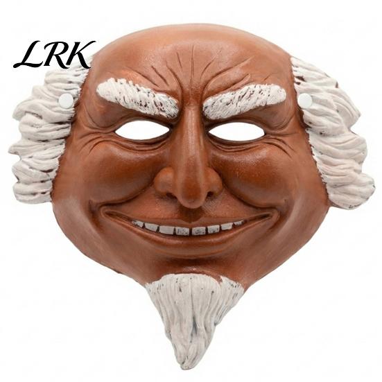 Wrinkled Face Mask Halloween Old Man Cosplay Mask, Realistic Creepy Human Latex Comfortable Horror Masquerade Costume Party Full for Men Adults