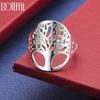 925 Sterling Silver Openwork Tree of Life Wide Ring - Stylish Evening Jewelry