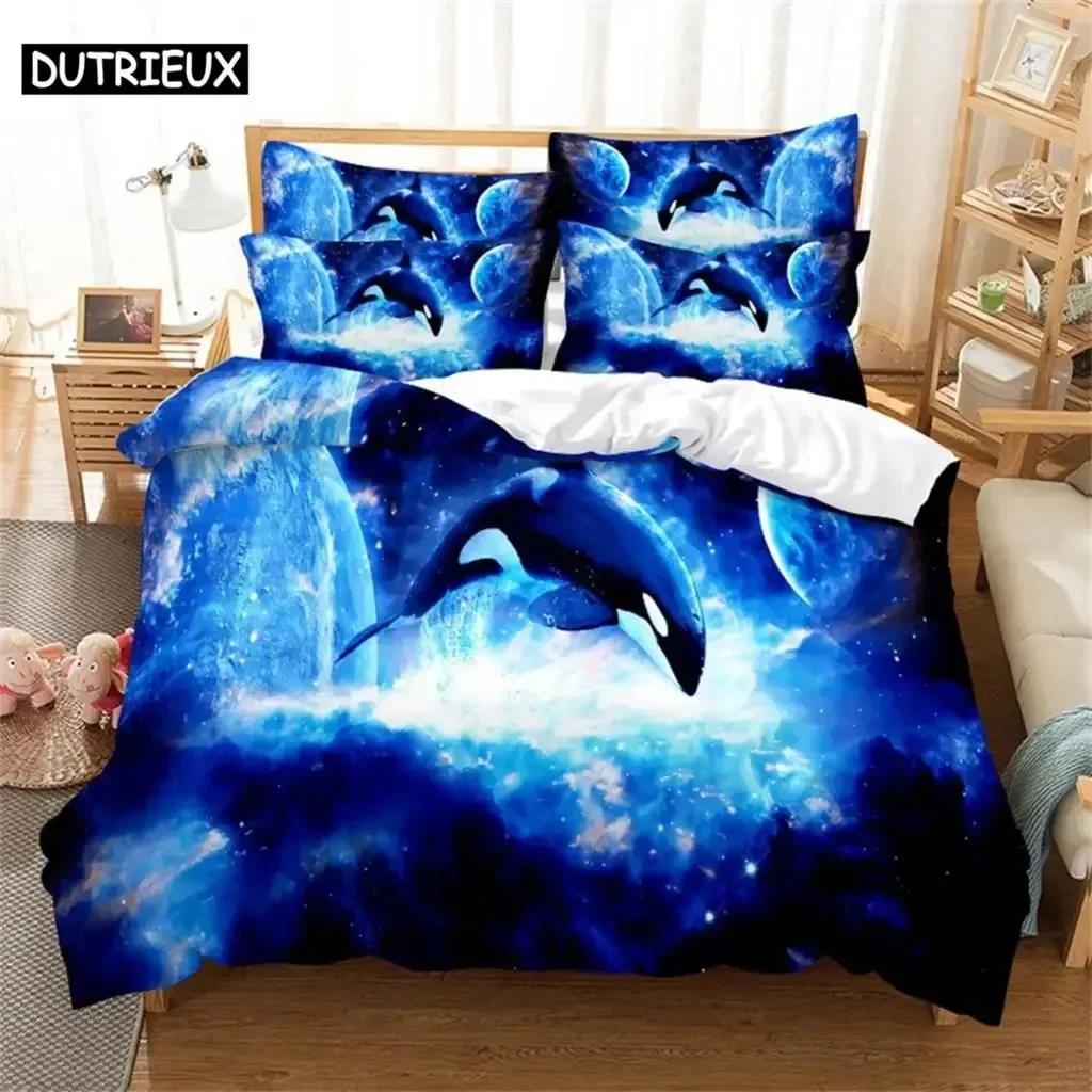 

Comforter Blue Fish Fashion Bedding Set 3D Printed Suitable For Bedroom Kids Home Textile Comforter (quilt)-EU Single(135*200cm)3pcs