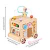Multifunctional Wooden Bus Activity Toy Interactive Bus-Shaped